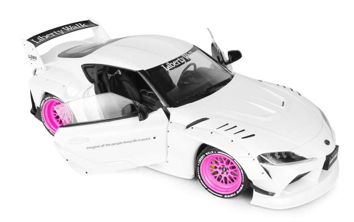 SOLIDO,TOYOTA GR Supra Liberty Walk Body Kit 2025 White and Pink, 1/18, SOL18…