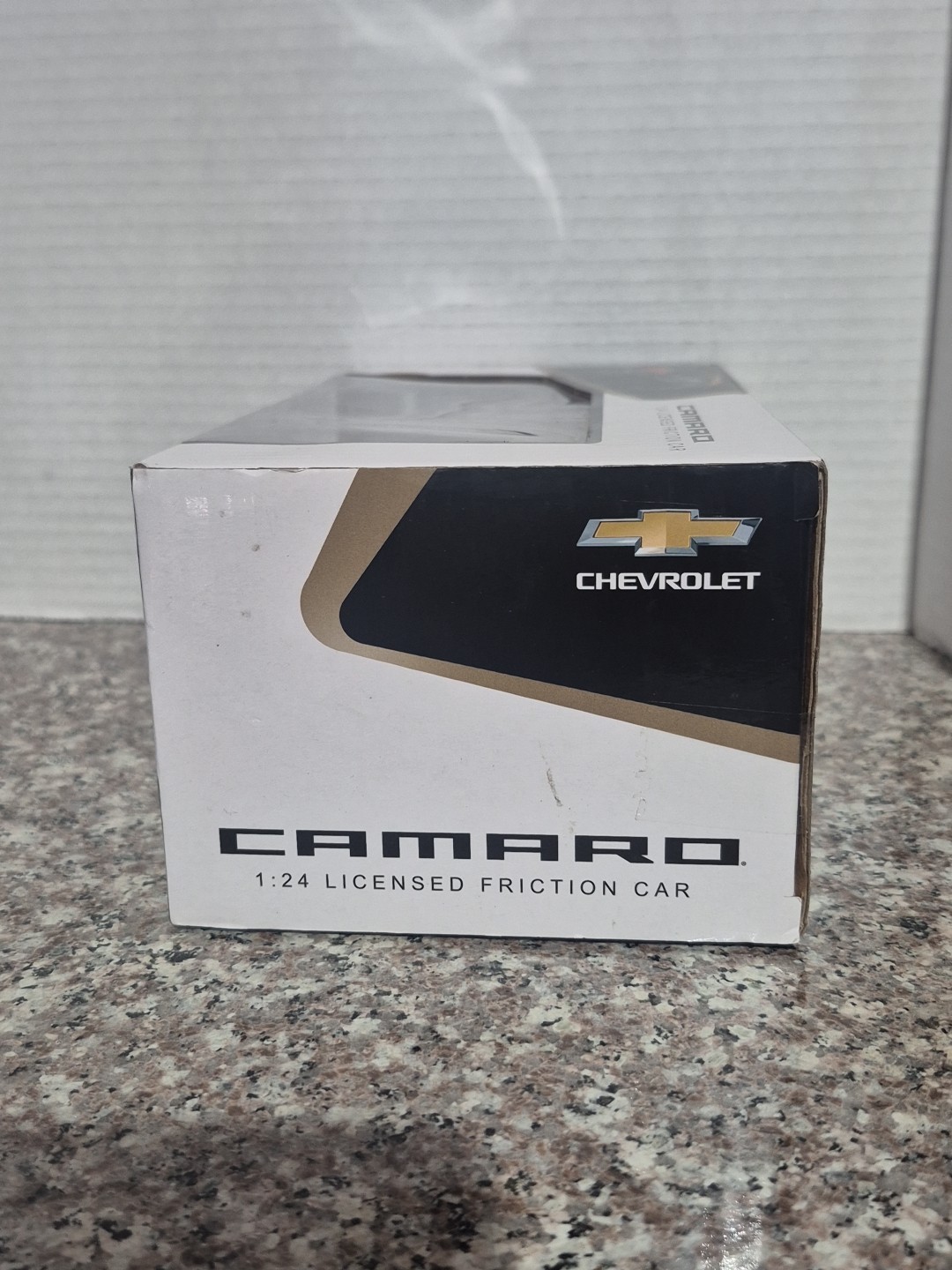 Braha Chevrolet Copo Camaro 1:24 Licensed Friction Car Yellow Black Stripe NEW