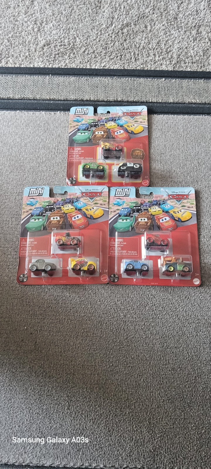 Lot Of 3: Mattel Disney Pixar Cars Mini Racers Mini Diecast Cars 3-Pack