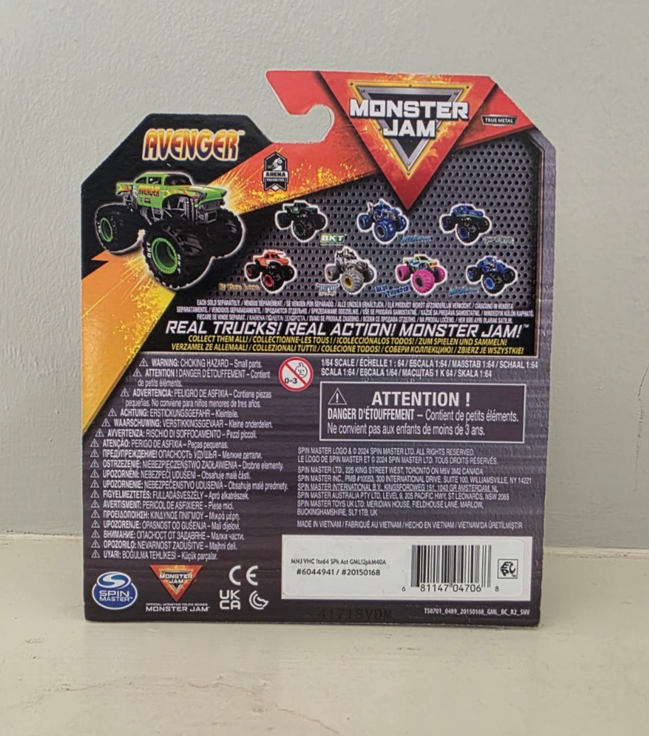 Monster Jam Avenger Truck Spin Master 1:64 Scale Arena Favorites Series 40 – NIP