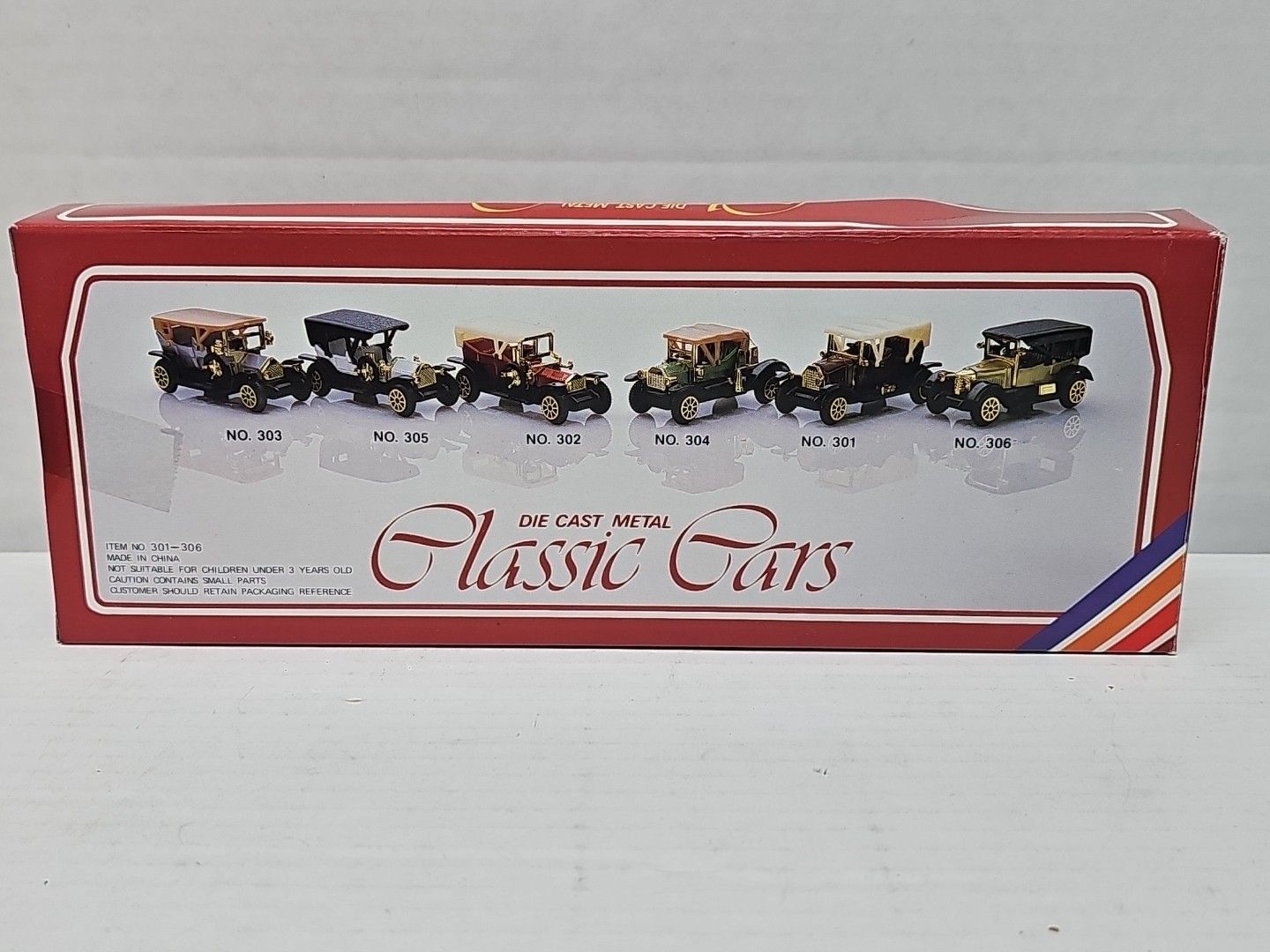 Die Cast Metal Classic Cars Set of 6 in Box Collectible GUC New.