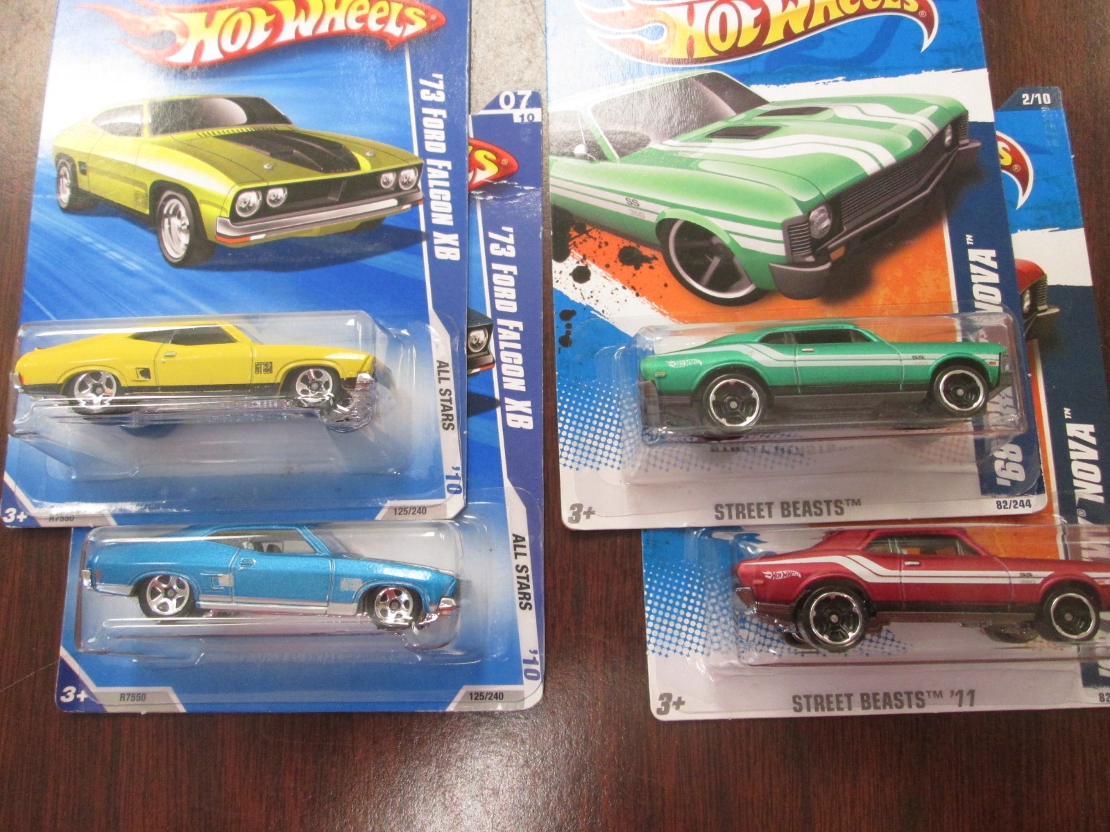 1973 Ford Falcon XB + ’68 Chevy Nova – 2010+2011 Hot Wheels Rare Lot Muscle Cars