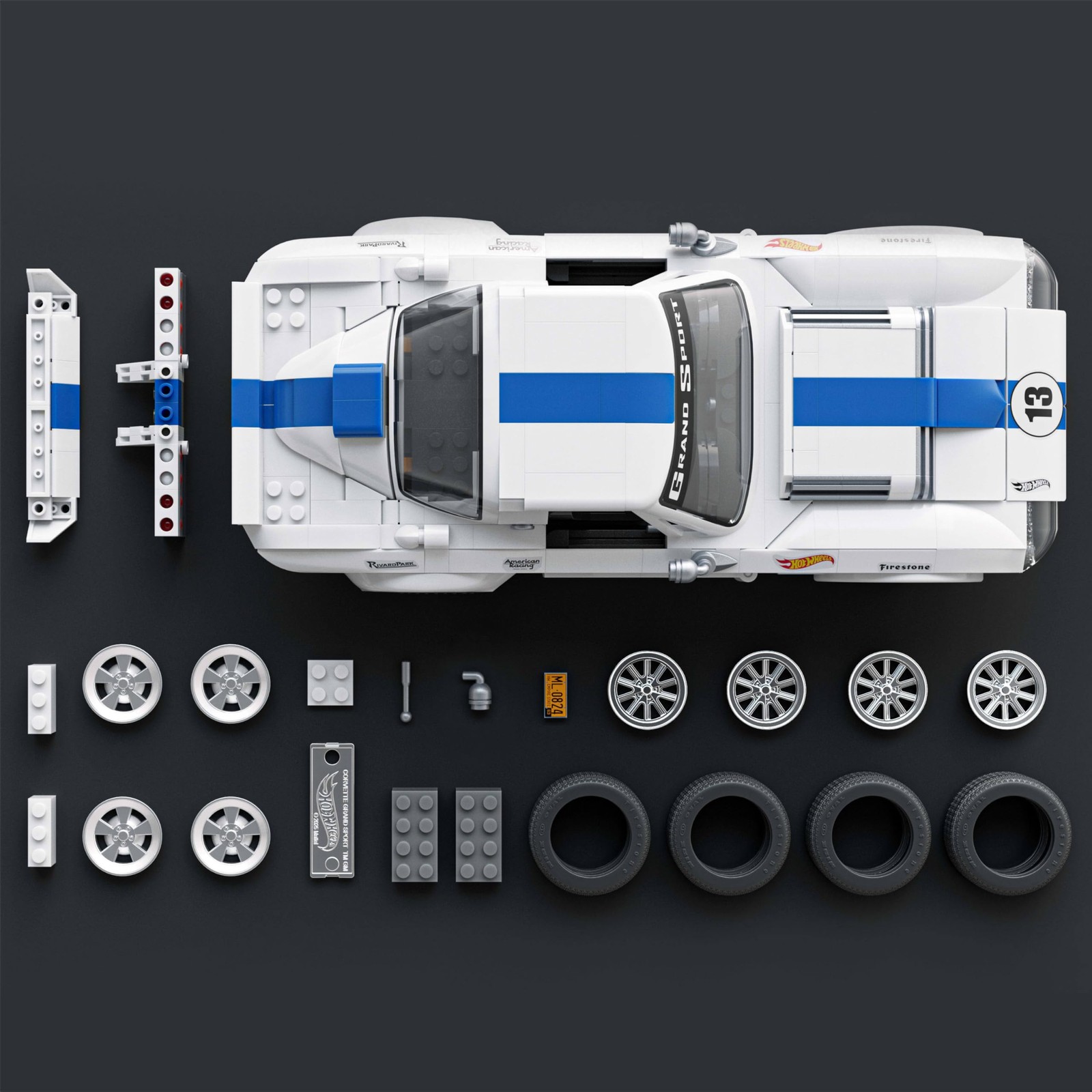Hot Wheels Elite Corvette Grand Sport Building Set, 918 Pieces, Ages 10+