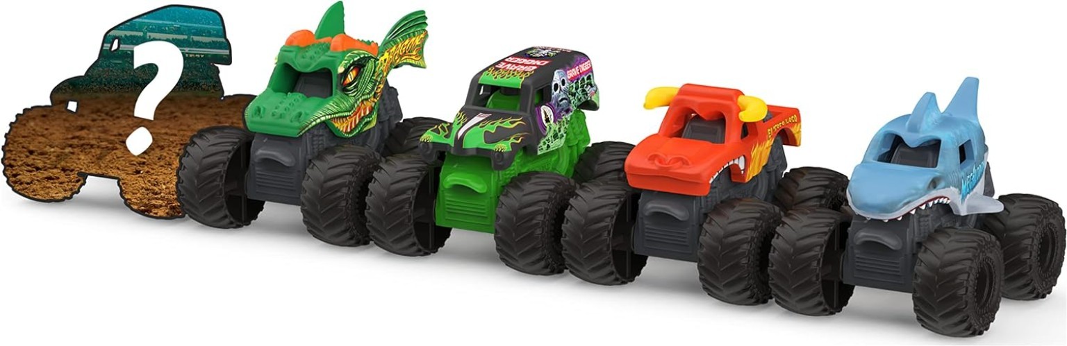 5 Pack Mini Collectible Monster Trucks with Mystery Truck – Epic Kid’s Play Set