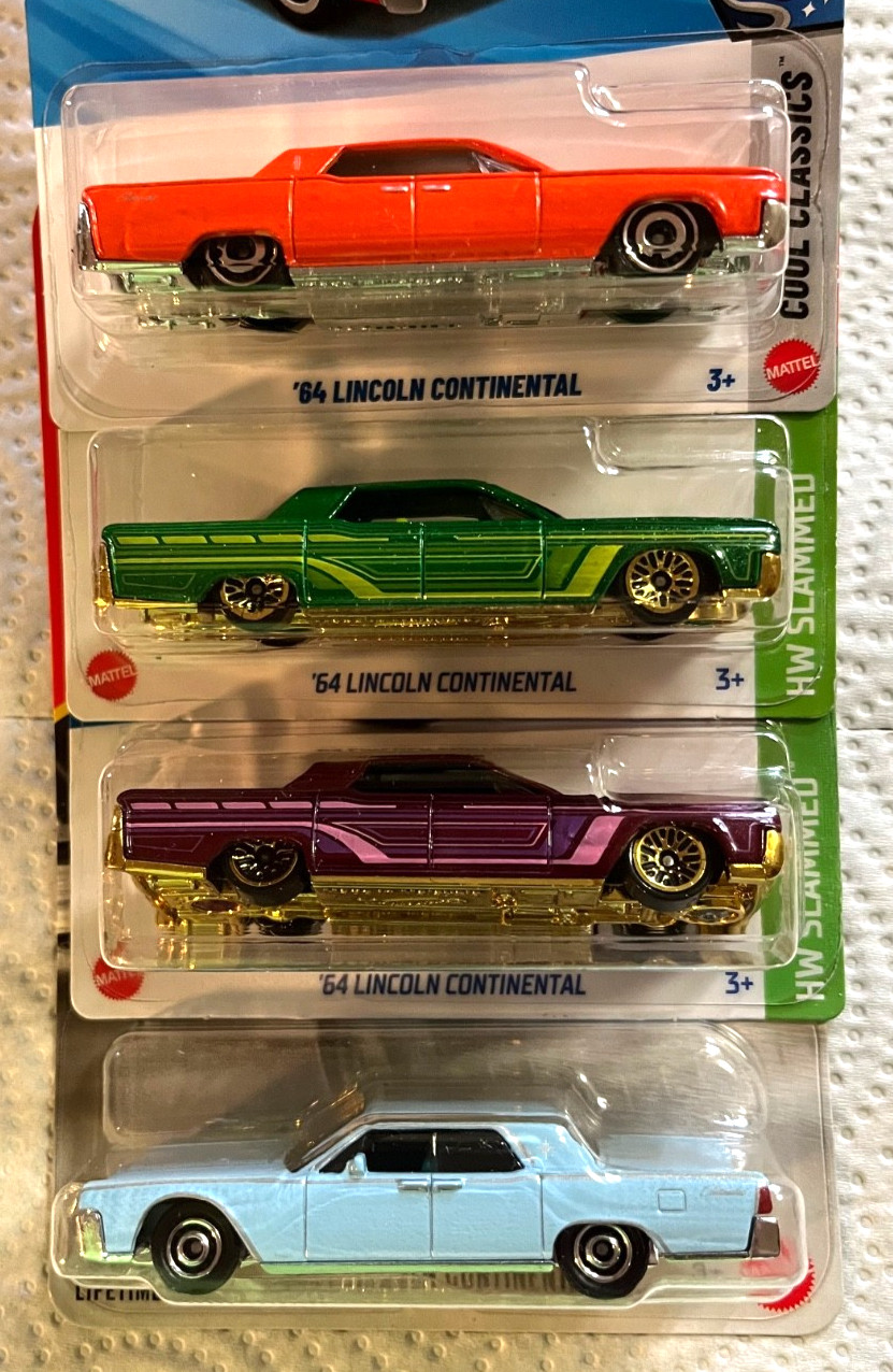 Hot Wheels ’64 Lincoln Continental Lot of 4: NEW H release/$ General Exclusive