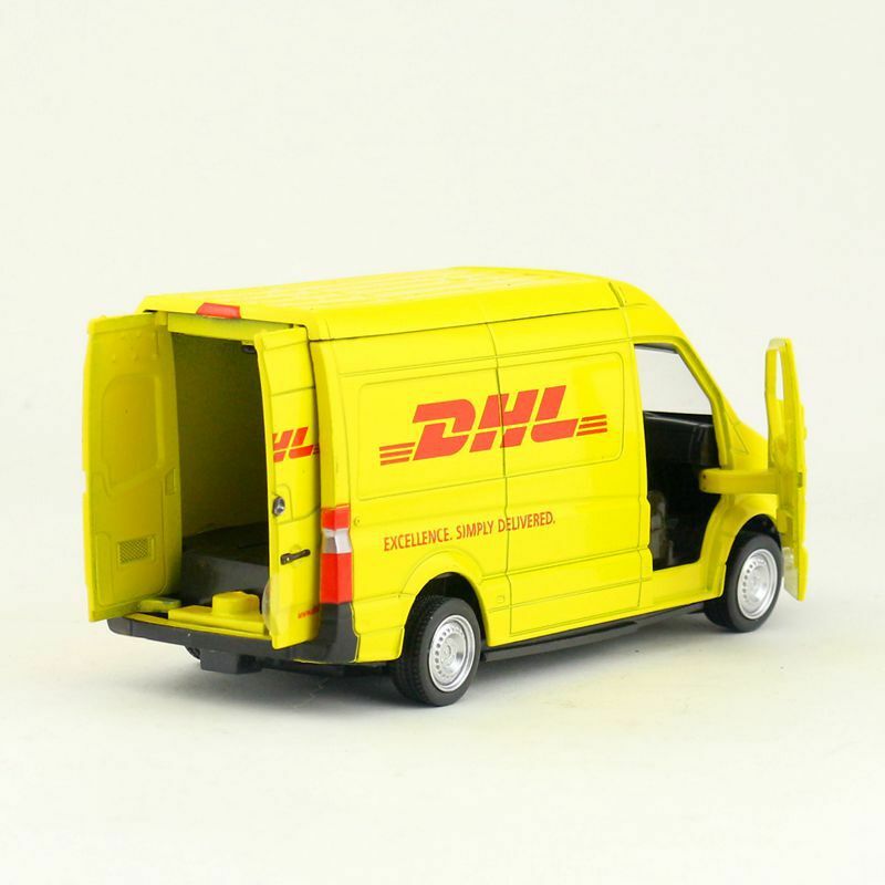 DHL Delivery Truck Van Vehicle Metal Car Toy Figure Model Diecast Collectible
