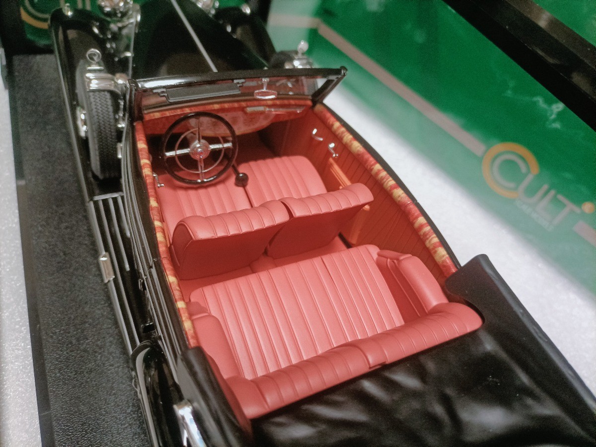 Cult 1:18 Mercedes Benz 540K B 1936 Black Convertible Vintage Car Model