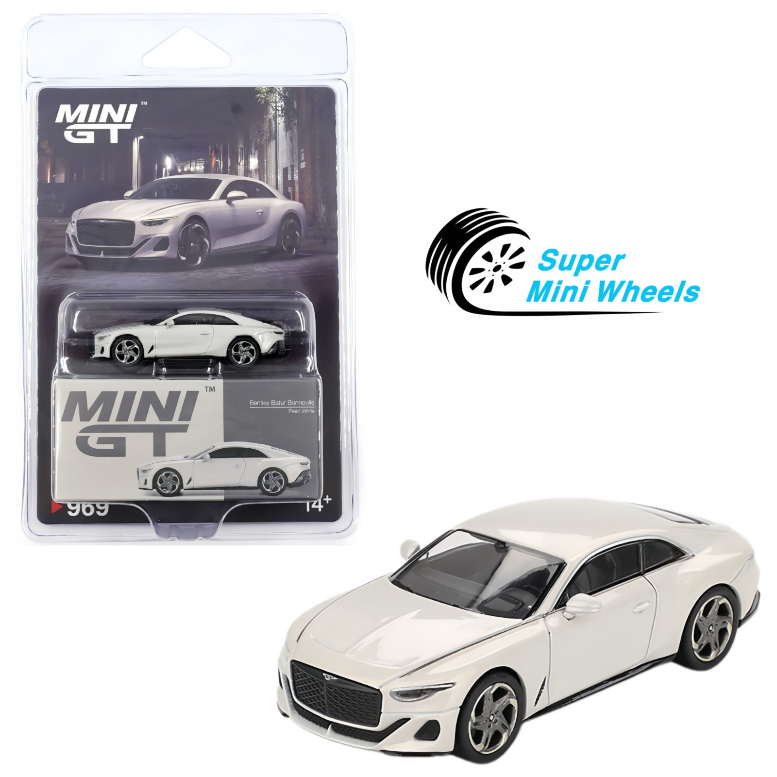 Mini GT 1:64 Bentley Batur Bonneville Pearl #969