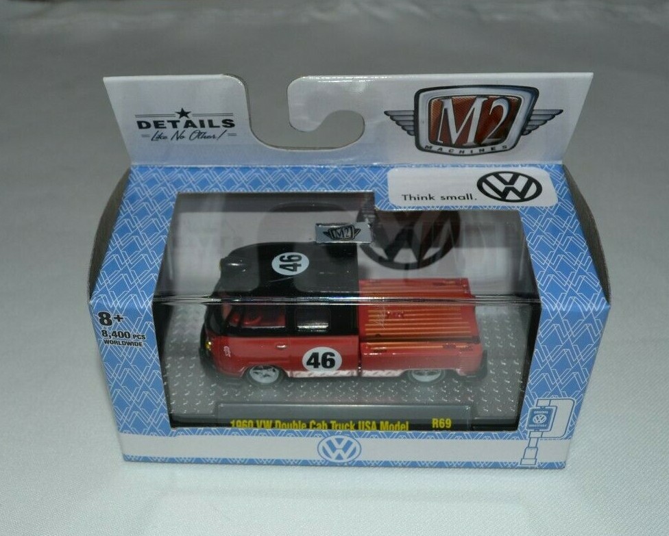 M2 MACHINES 2022 AUTO SHOWS R69 – 1960 VW DOUBLE CAB TRUCK USA MODEL R69