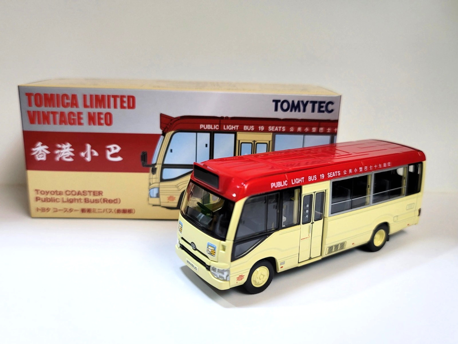 Tomica Limited Vintage Toyota Coaster Hong Kong Public Light Bus Red Diecast Car
