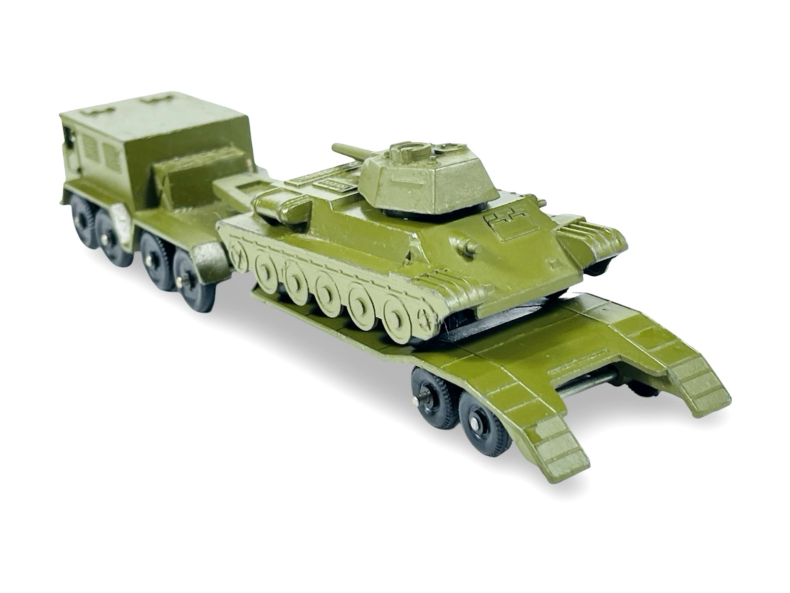 Vintage USSR Tank and Transporter – Loose Diecast 8″ in Length