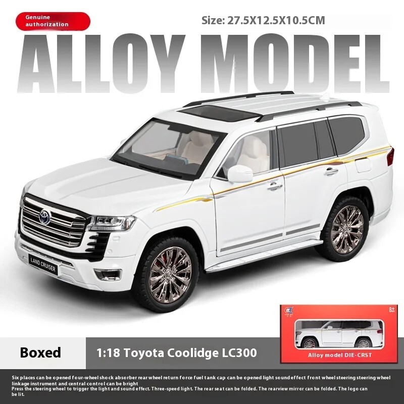 TOYOTA LAND CRUISER LC300 Model car Black 1:18 SUV