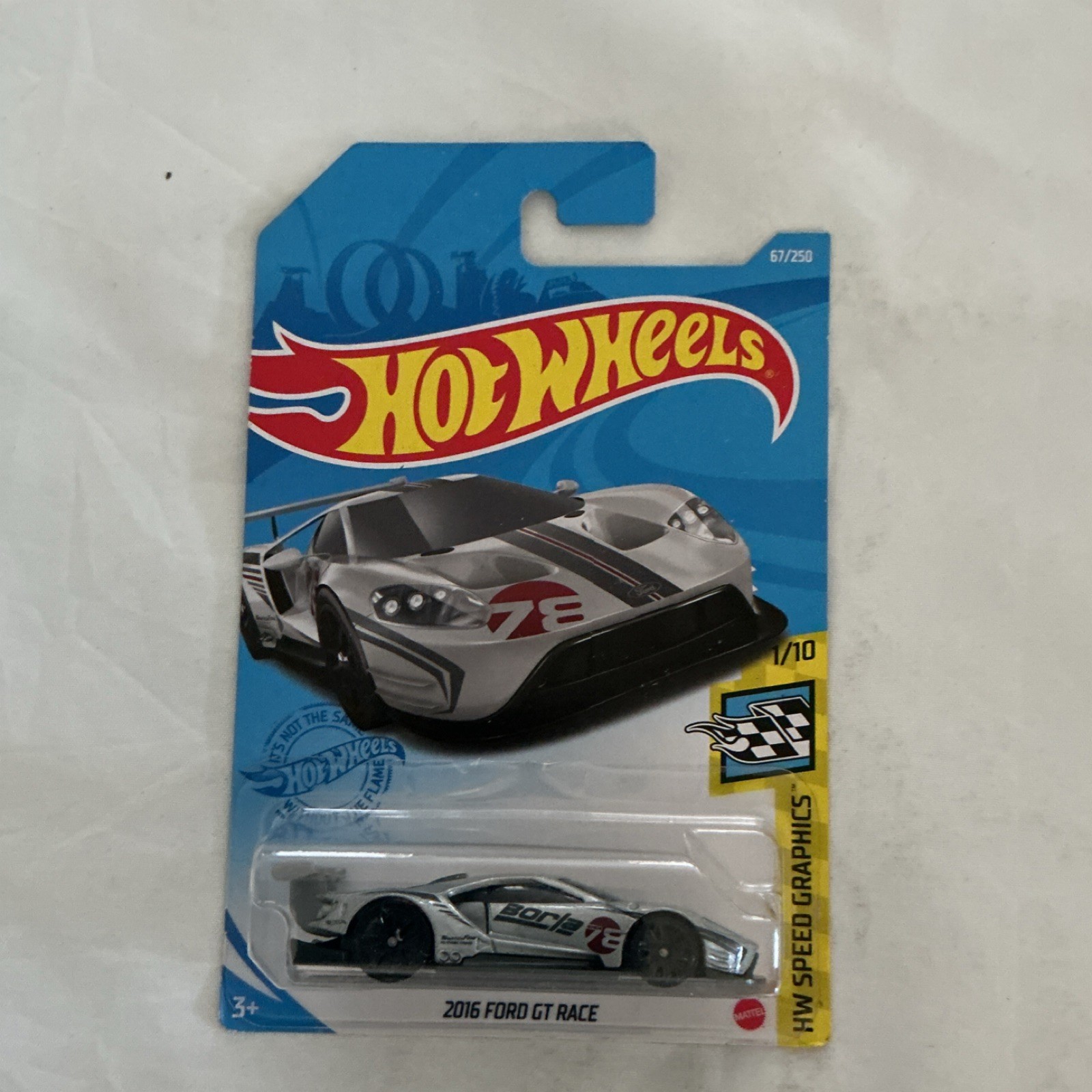 Hot Wheels HW Speed Graphics 2016 Ford GT Race 1:64 Diecast Car Silver/Black/Red