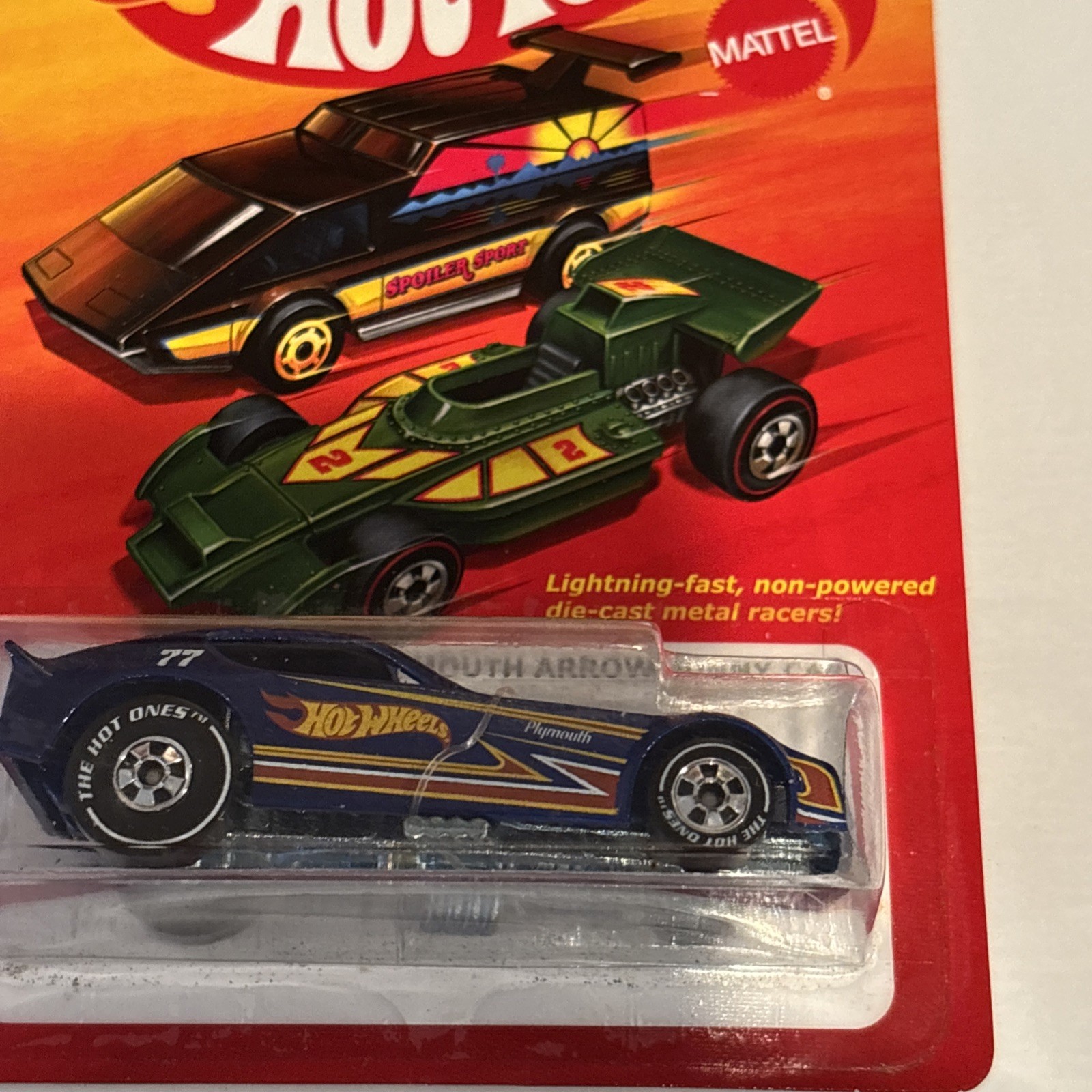 Hot Wheels The Hot Ones Chase Whiteline Plymouth Arrow Funny Car Blue 2011