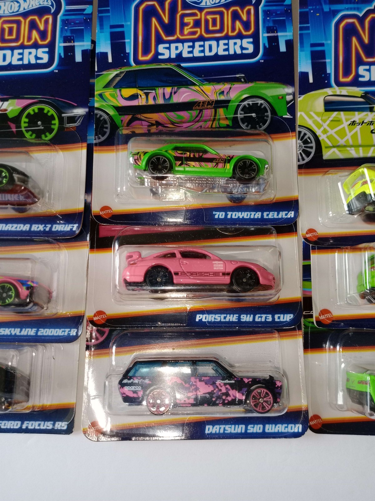 Hot Wheels Lot Of 12 NEON SPEEDERS Honda / Nissan / BMW / Porsche / Toyota +