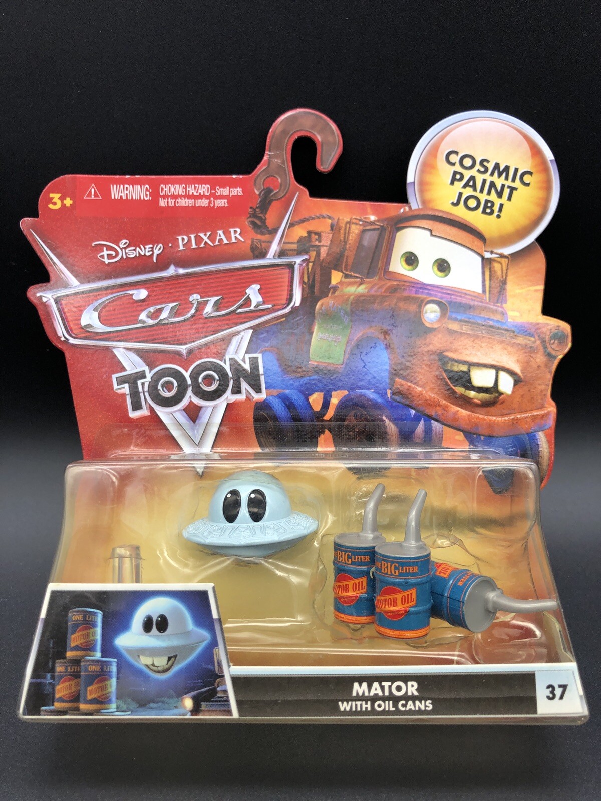 Disney Pixar Cars Mator With Oil Cans And Stand UFO UFM Mater Tales Toons 1:55