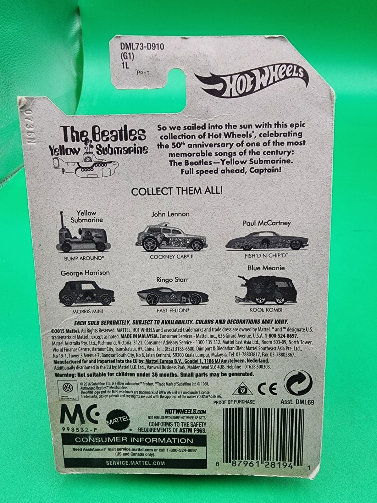 2016 Hot Wheels The Beatles Yellow Submarine [6/6] Blue Kool Kombi (12)