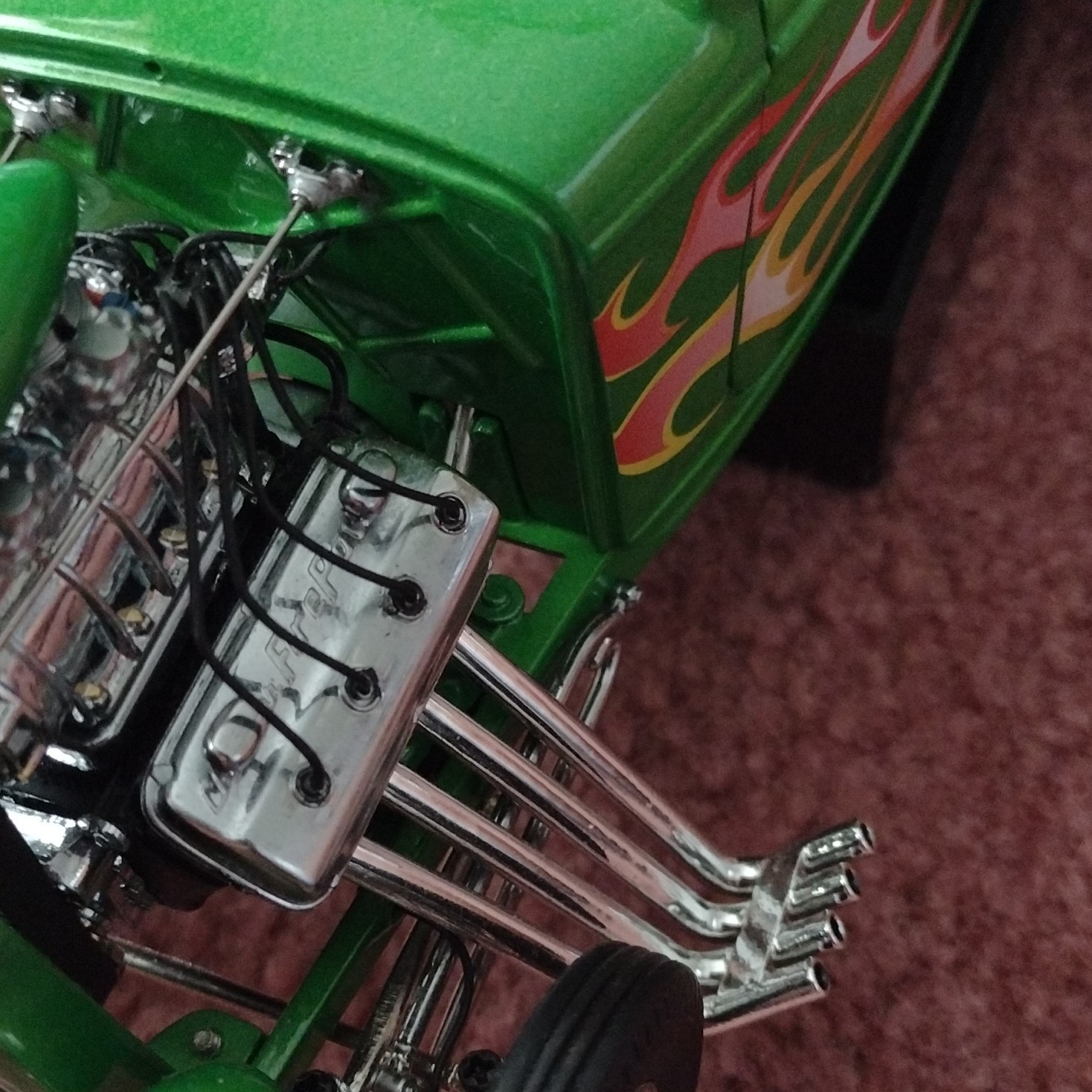 ACME Rat Fink Blown 1932 Ford 3-Window Green Diecast 1:18 Opening Parts