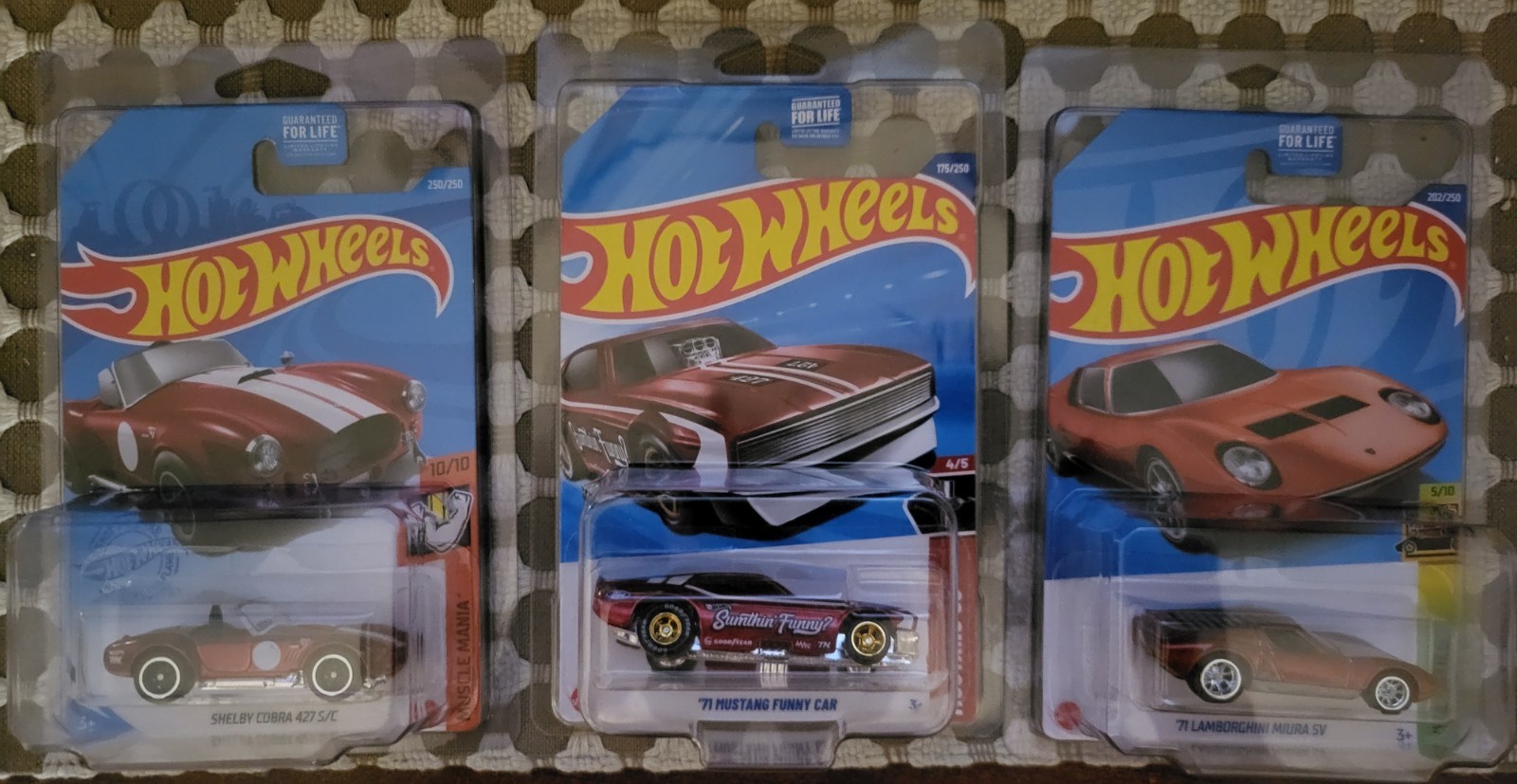 Hot Wheels Super Treasure Hunts (3) Mustang-Lamborghini-Cobra W/ Case, VHTF