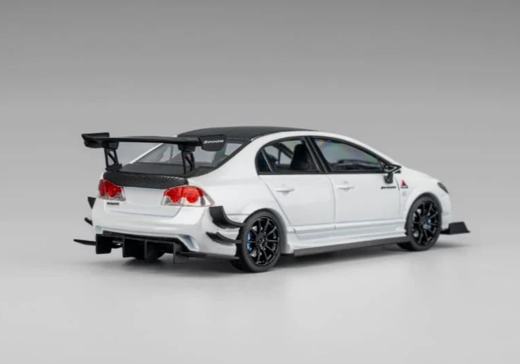 MT 1/64 Metal HONDA CIVIC FD2 SPOON Sport W/Interior/Engine Model Car -WHITE-