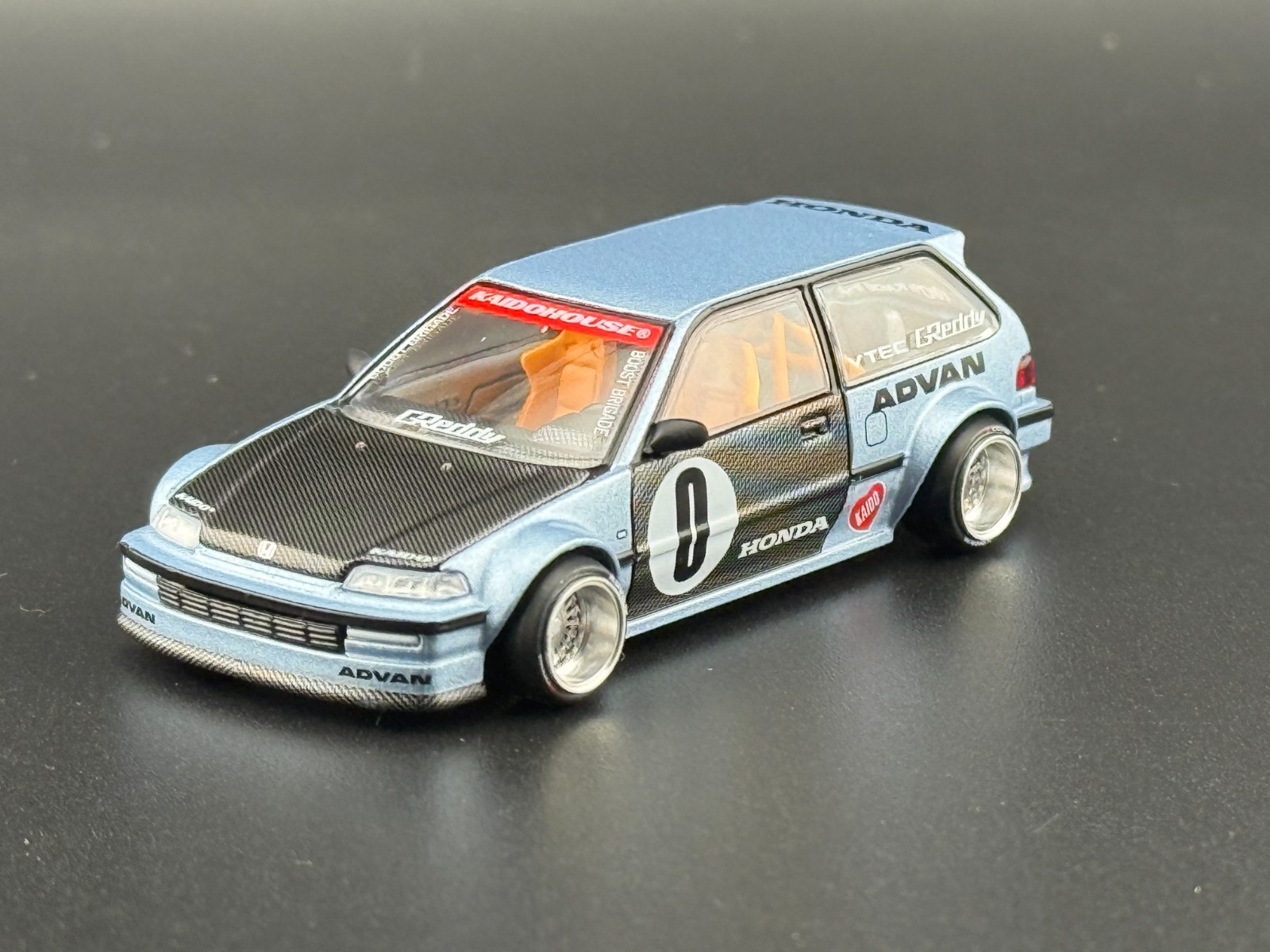 Kaido House x Mini GT Honda Civic (EF) Kaido Roulette V1 Light Blue #179 1/64
