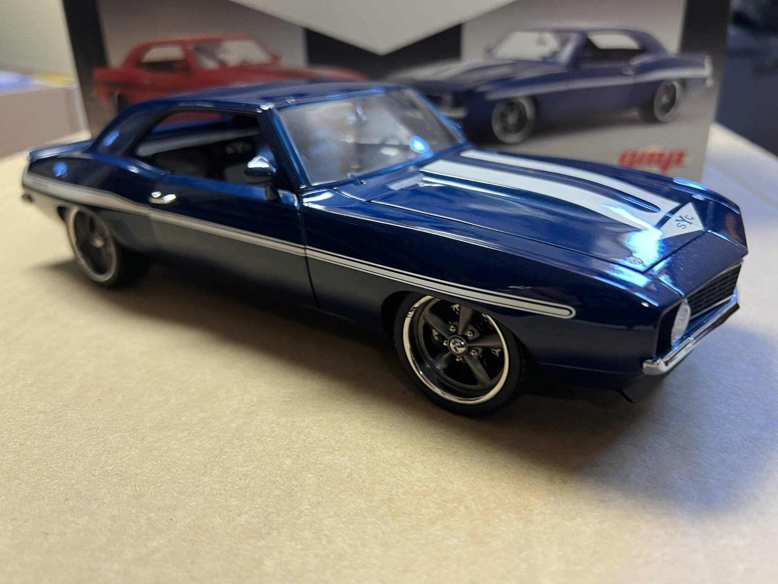 1/18, 1969 CAMARO YENKO/SC STREET FIGHTER IN BLUE, #28 OF 996.