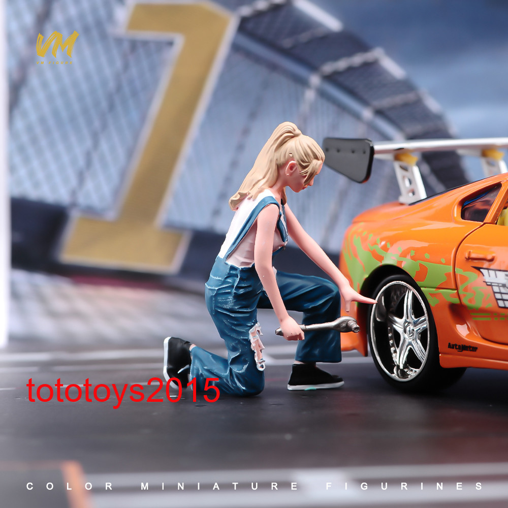 1/72 1/87 1/64 1/43 1/32 1/24 1/18 mechanic woman Girl Scene Miniture Figure Dol