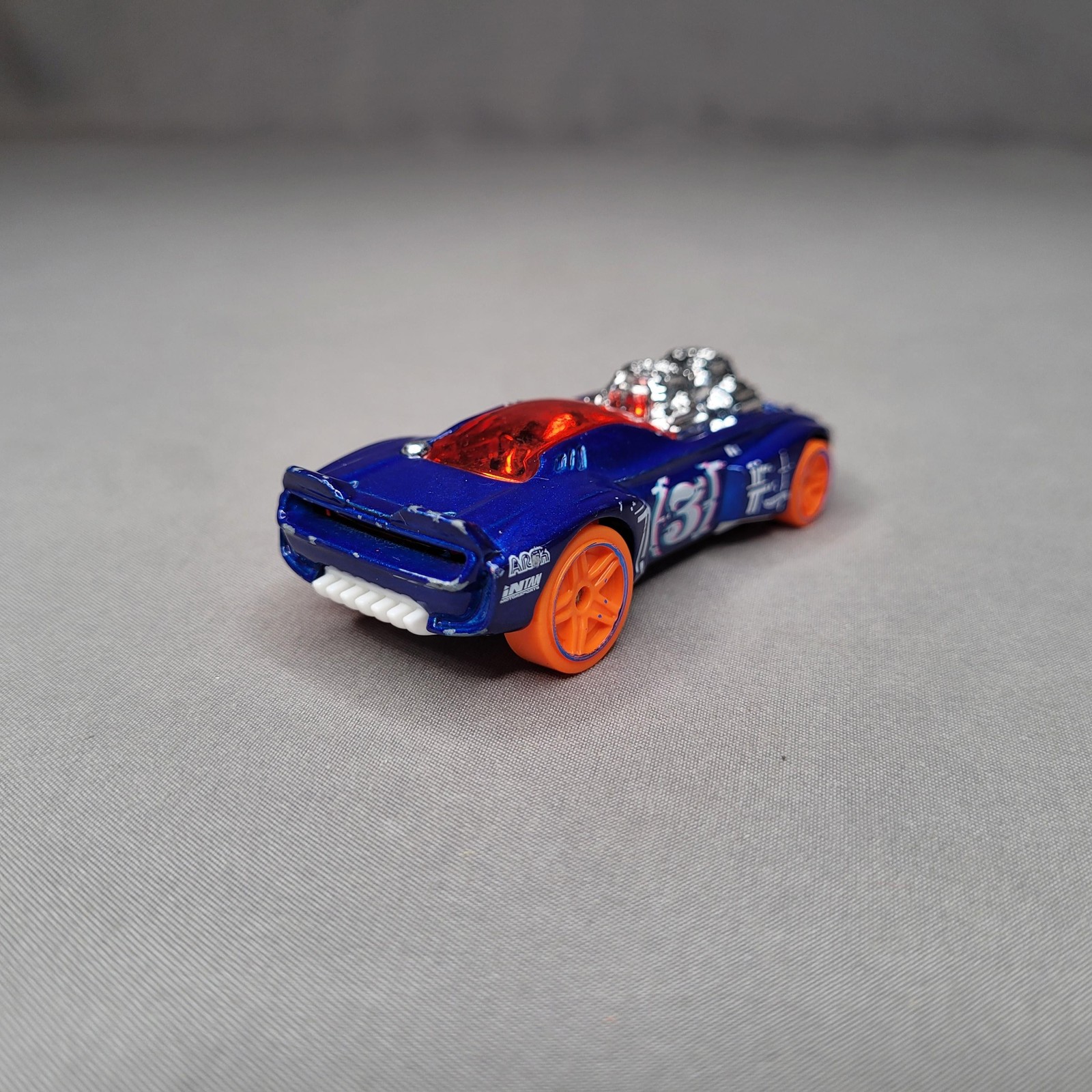 2018Hot Wheels Rodger Dodger 2.0 Blue Diecast Car Orange Wheels Racer #3 Loose
