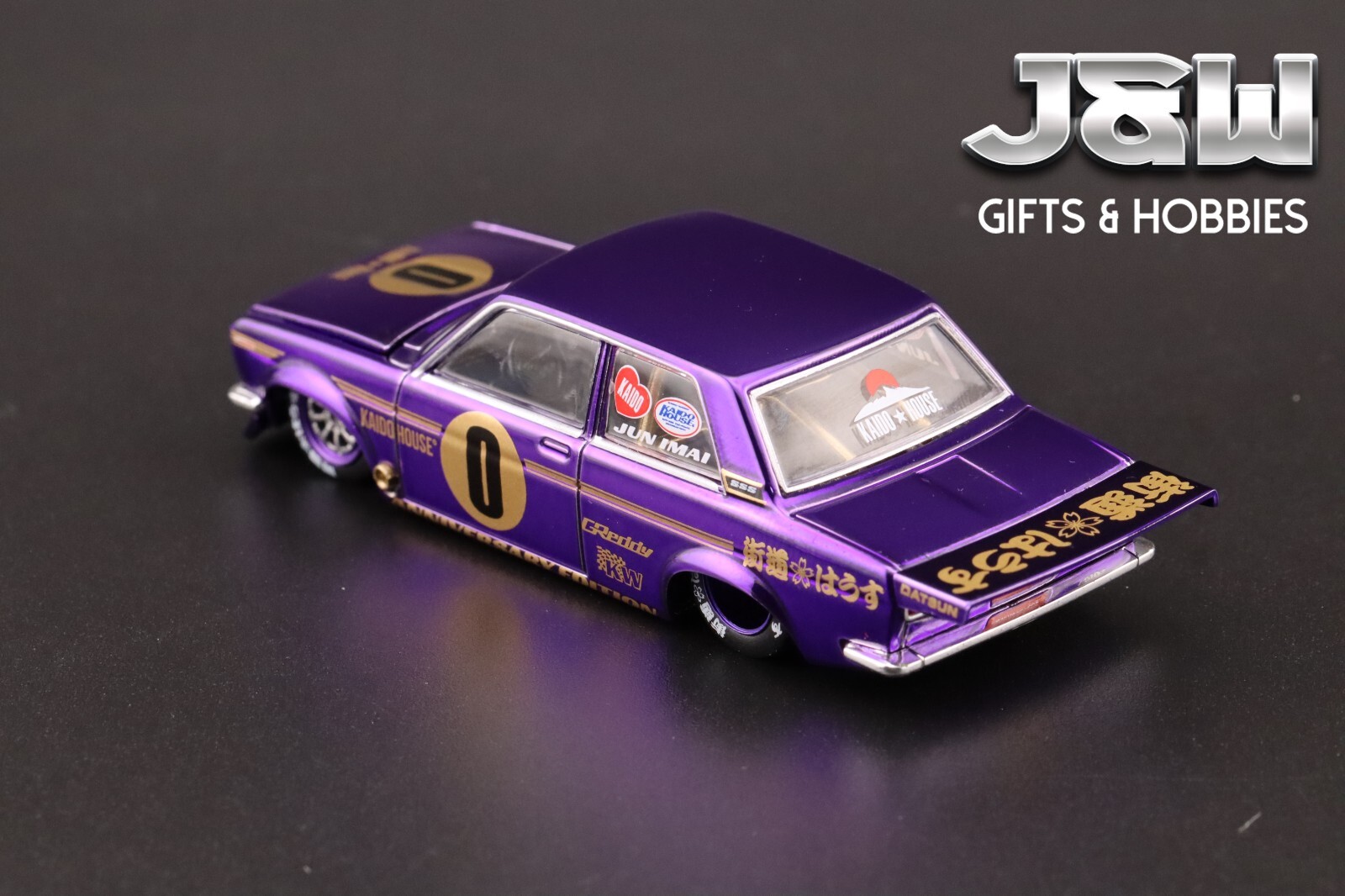 Kaido House x Mini GT Datsun 510 Pro Street Anniversary Purple Chrome #138 1/64
