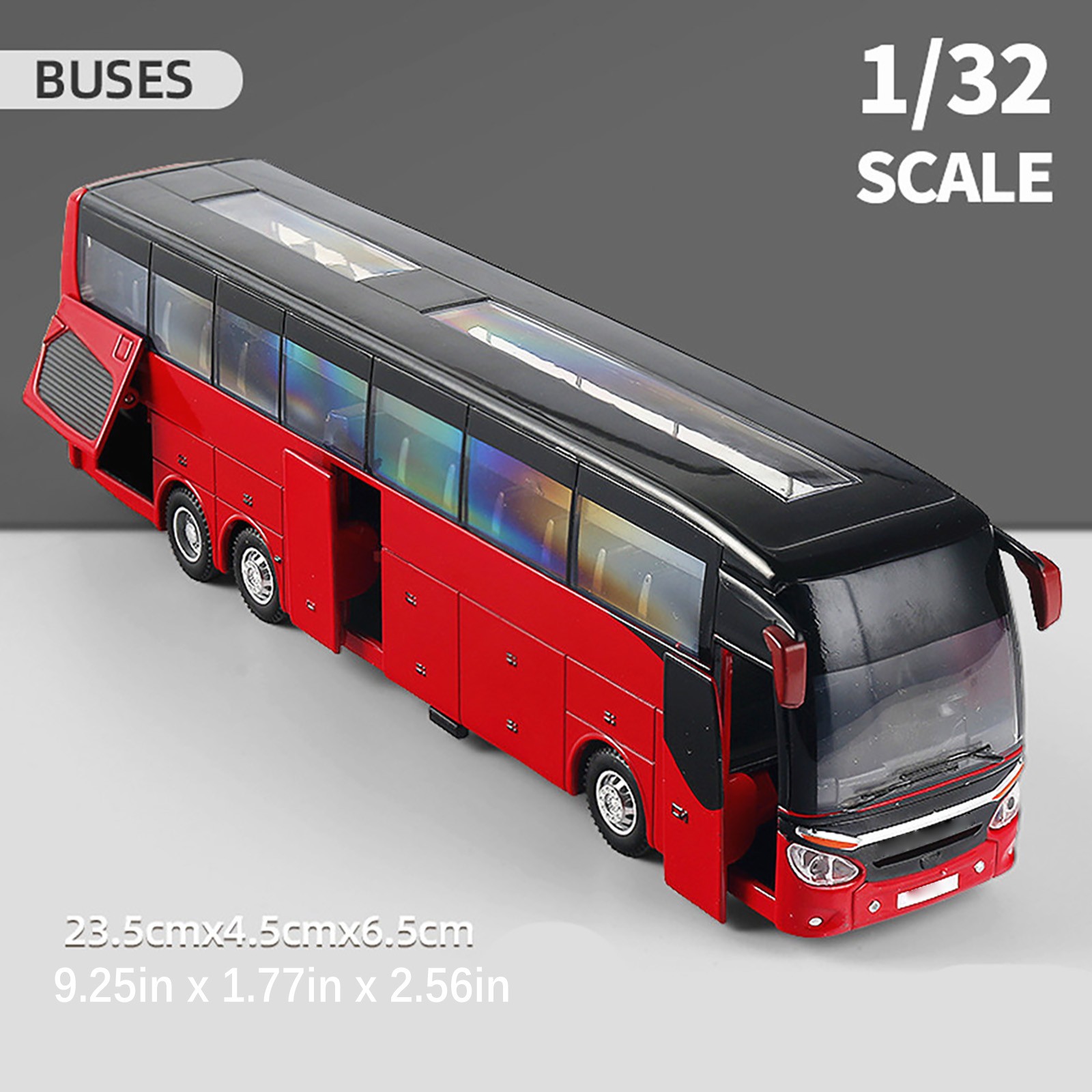 Model Flash Light Vehicle Single Sightseeing Bus 1:32 Alloy Cars Pull Back Toys
