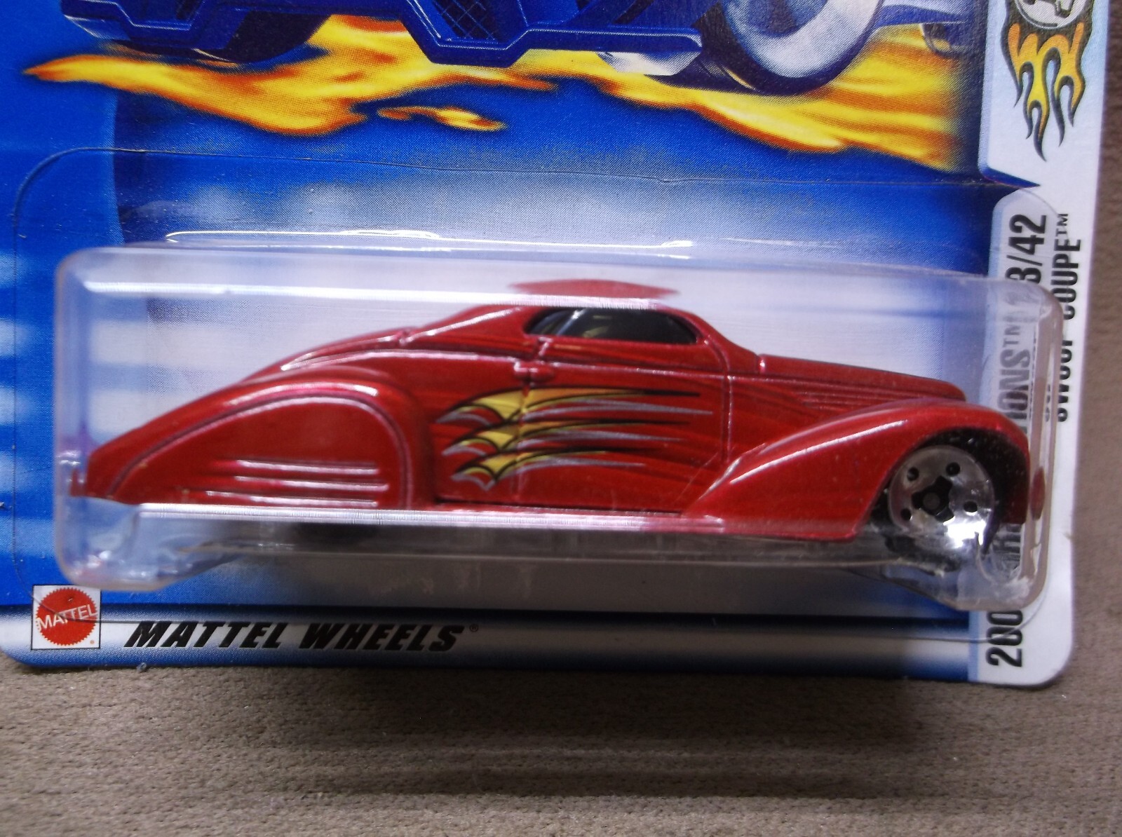 HOT WHEELS RED 2003 #25 #13 FE SWOOP COUPE CUSTOM 1937 FORD STREET HOT ROD