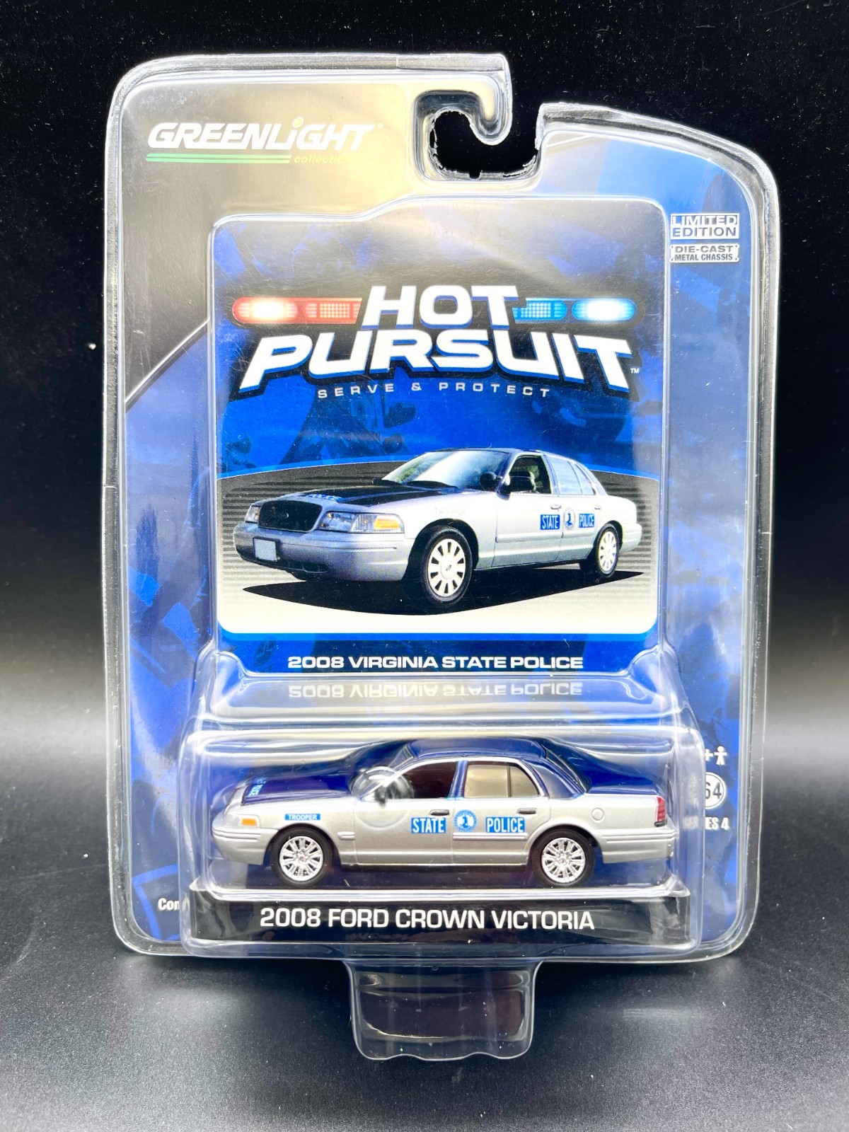 Greenlight Hot Pursuit 4 Virginia Trooper Ford Crown Vic Police Interceptor D2