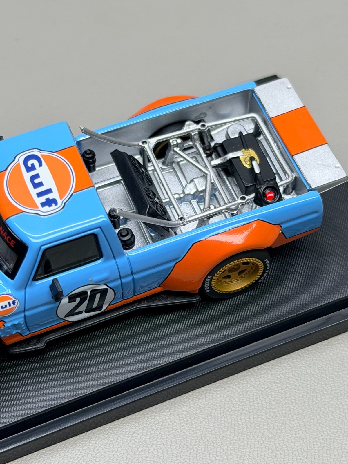 SW 1/64 Ford Mustang Hoonicorn F-150 Pickup Truck Gulf Model Diecast Metal Car