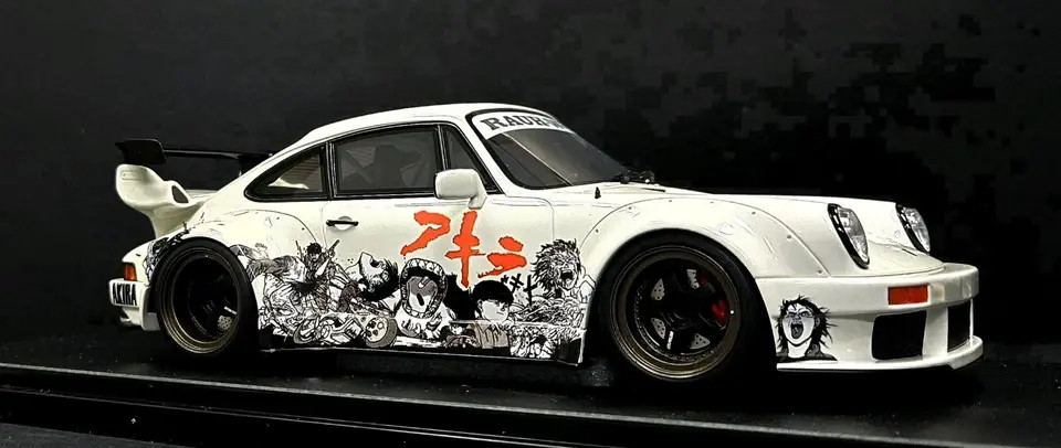 2024 Porsche 911 RWB Akira Glacier White in 1:18 scale by GT Spirit