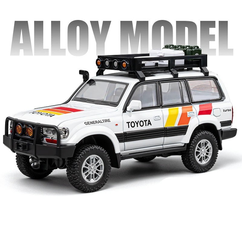 1:24 Toyota Land Cruiser LC80 Car Model Alloy Diecast Vehicle Gift Sound Light
