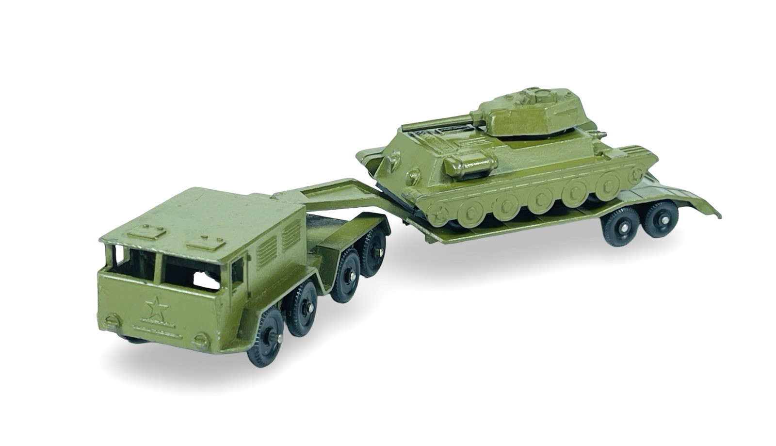 Vintage USSR Tank and Transporter – Loose Diecast 8″ in Length