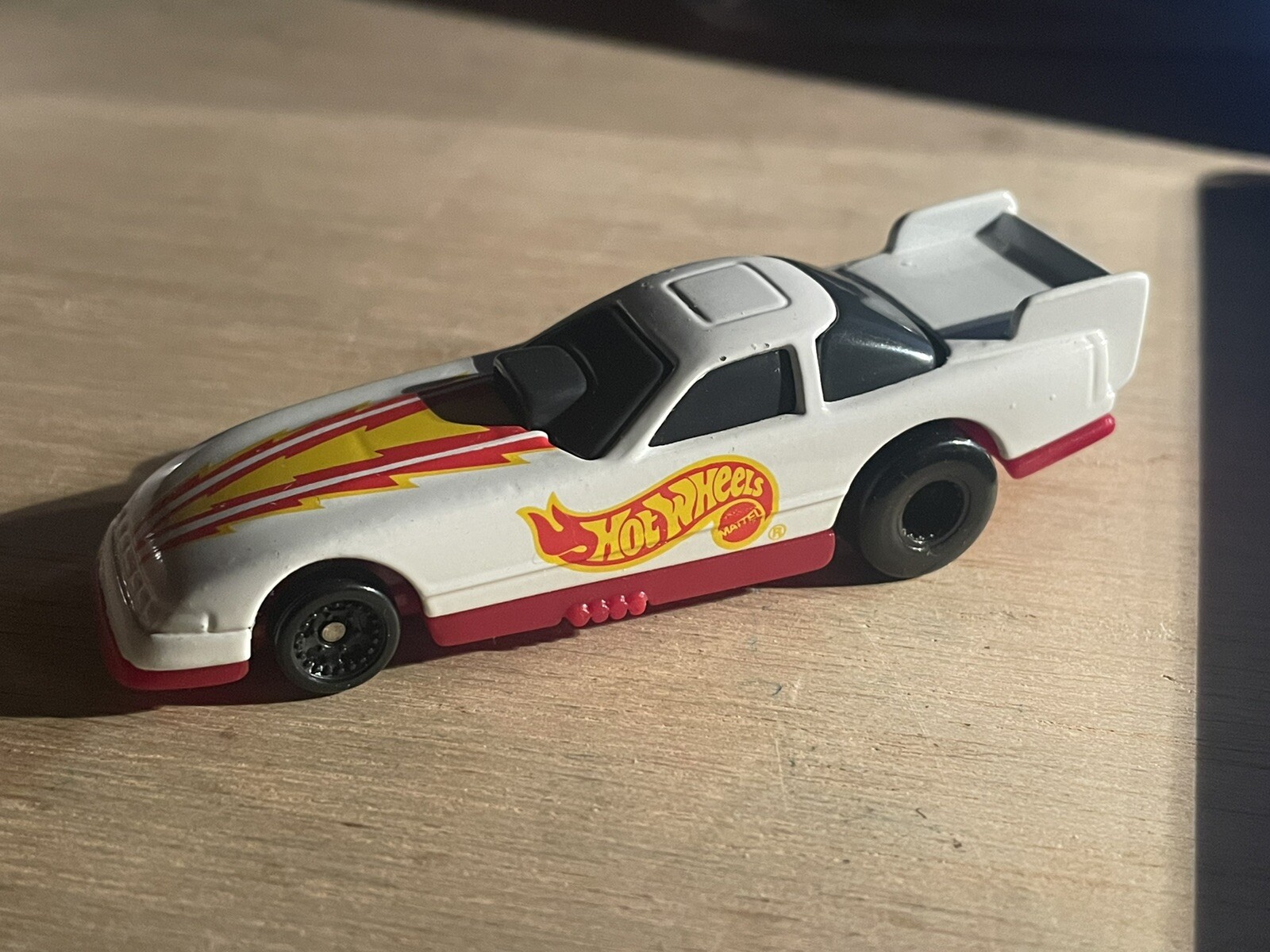 Vintage Mattel Hot Wheels 1993 White Die Cast Dragster