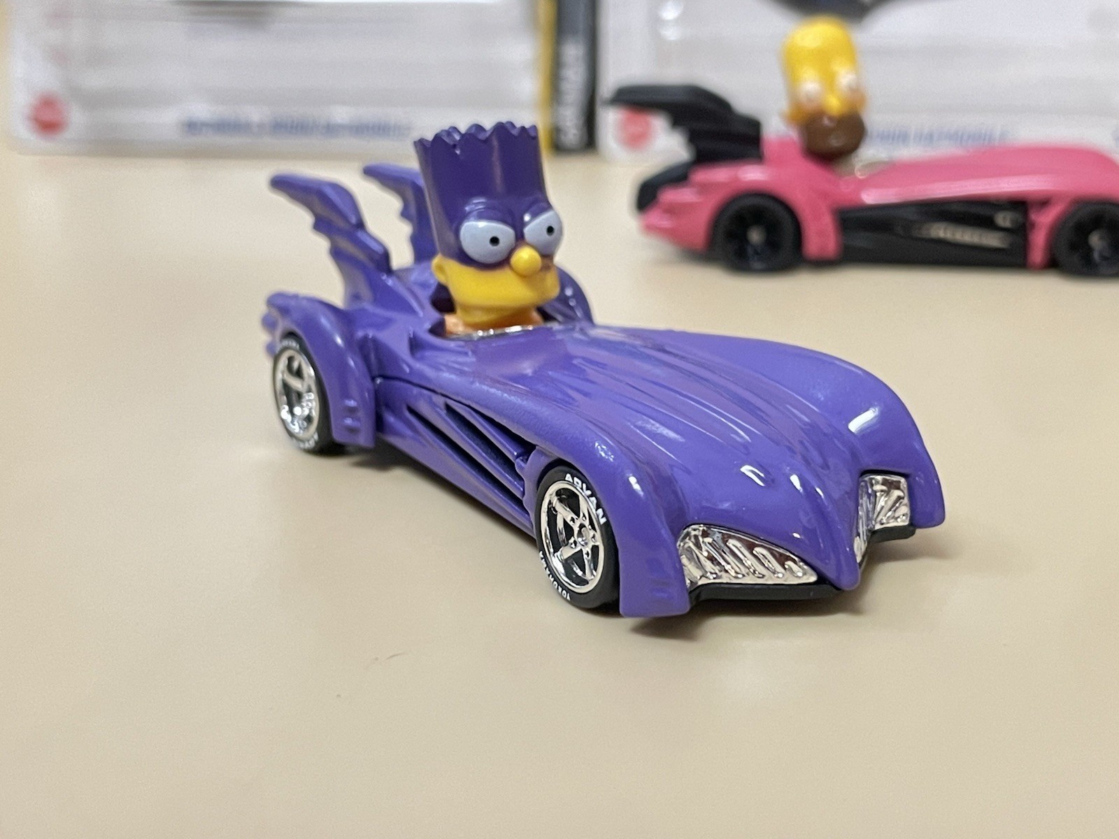 Hot Wheels The Simpsons Family Batmobile CUSTOM + CUSTOM Bartmobile