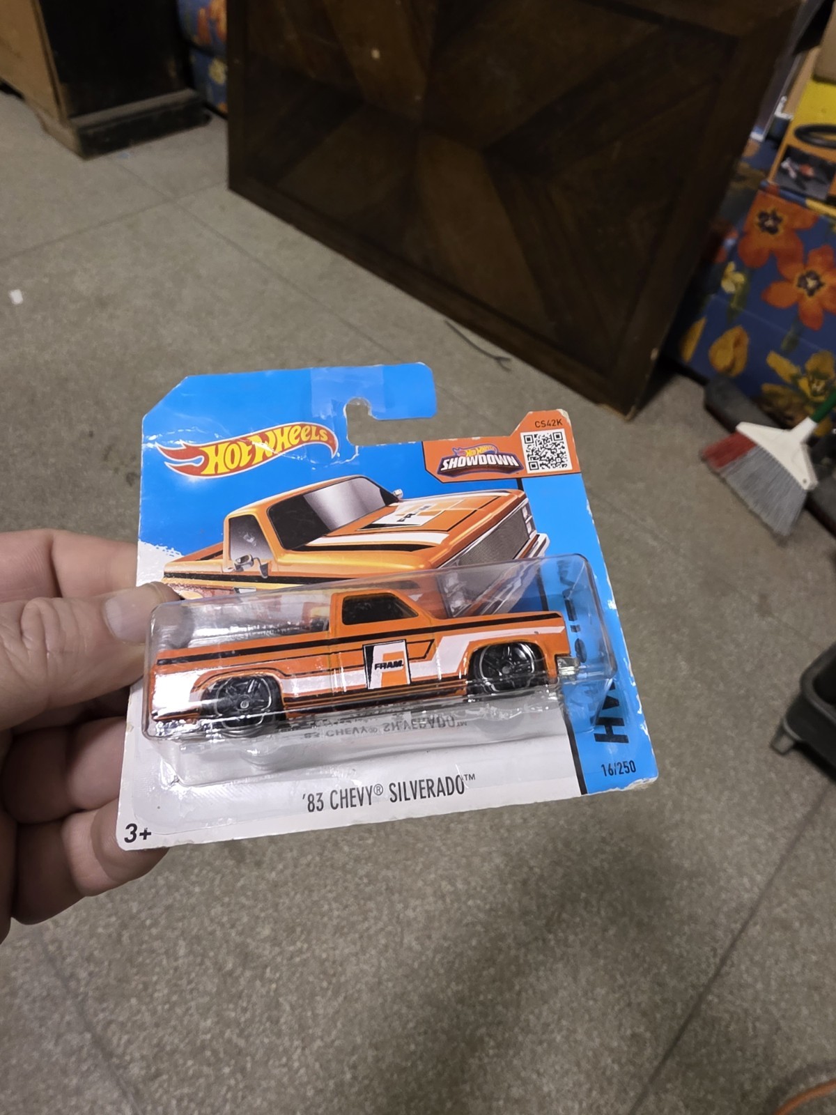 2015 Hot Wheels SHORT CARD ‘83 Chevy Silverado – Orange FRAM Rare Sealed