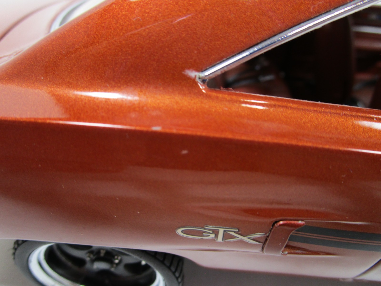 GMP 1/18 COPPER/BLACK 1970 PLYMOUTH GTX USED NICE WITH ISSUES NO BOX