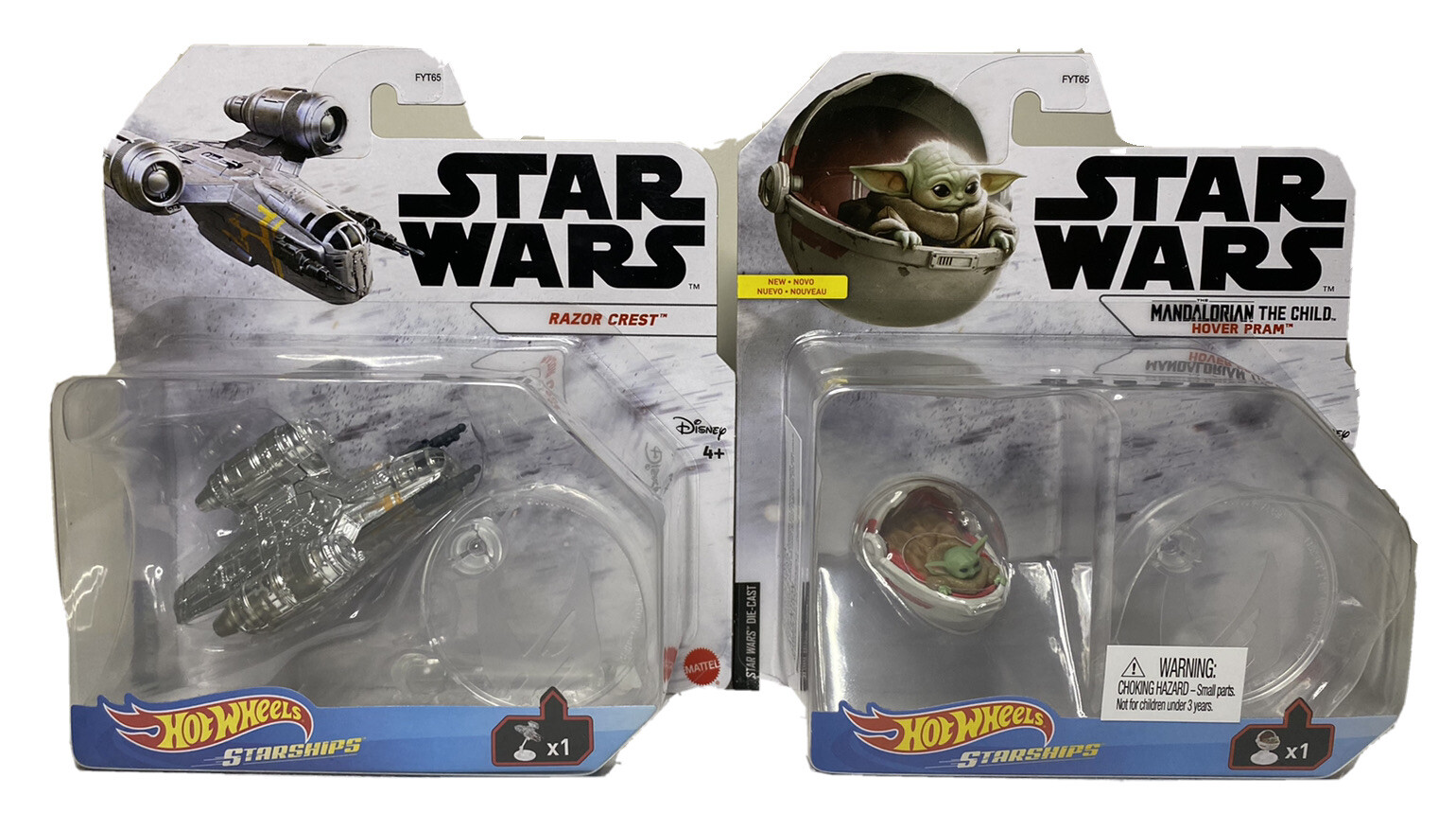 Hot Wheels Star Wars Starships Razor Crest + Child Hover Pram Diecast Disney