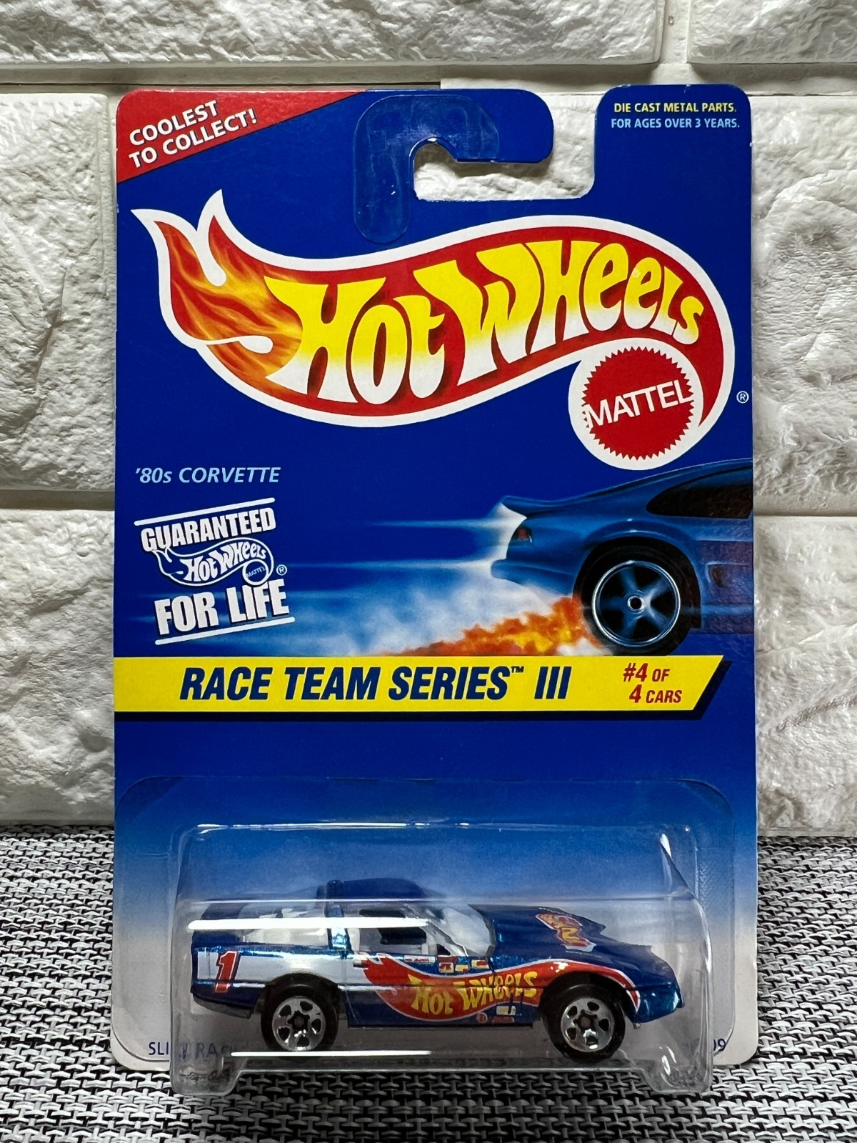 Hot Wheels Race Team Series III #4 of 4 Cars ’80s Corvette Collector #536 Blue