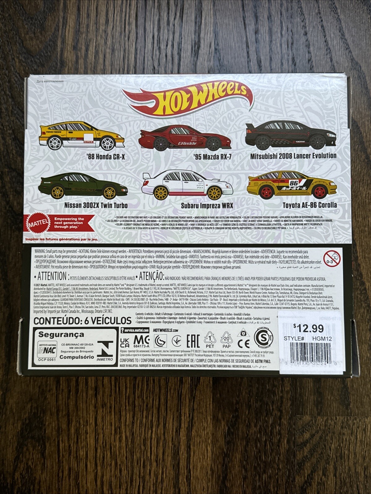 HOT WHEELS 2022 JDM 6 PACK PREMIUM HONDA CR-X MAZDA NISSAN TOYOTA JAPANESE CARS
