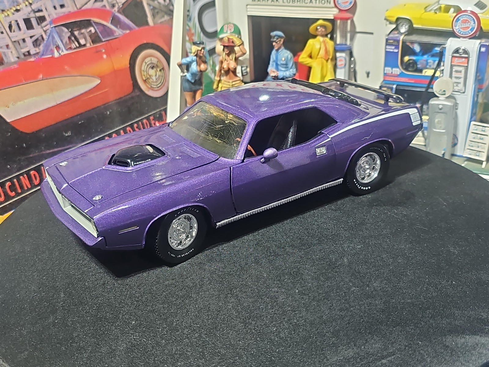 VINTAGE Ertl 1970 Plymouth Hemi Cuda Purple NICE CAR 🚗 READ 📚