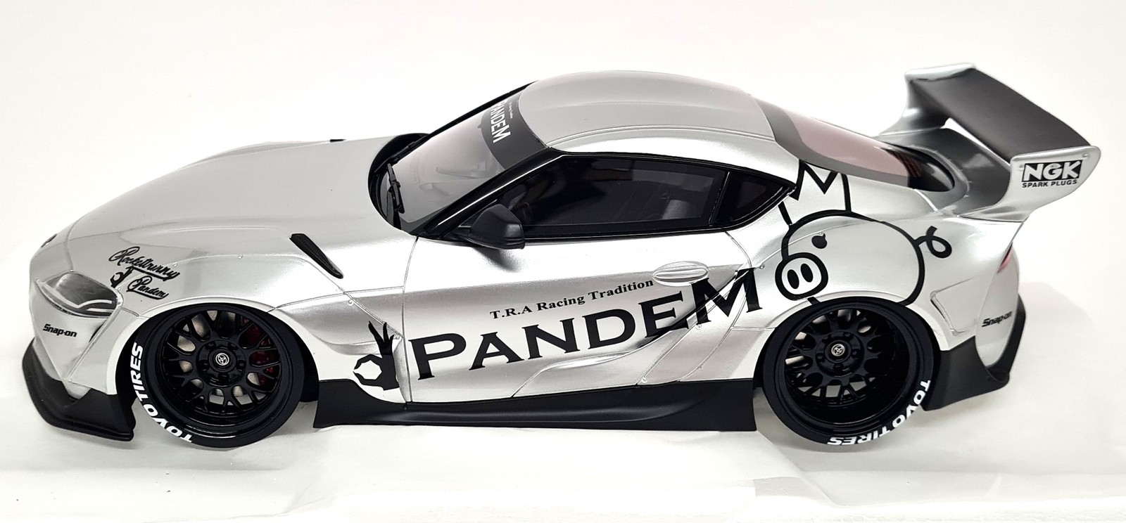TopSpeed 1/18 – Toyota GR Supra Pandem V1.0 Silver Resin Scale Model Car