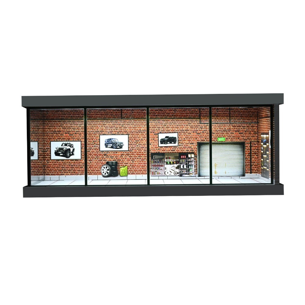 Diorama 1/64 Car Garages Model LED Lighting City Car Showroom Display Model Toys
