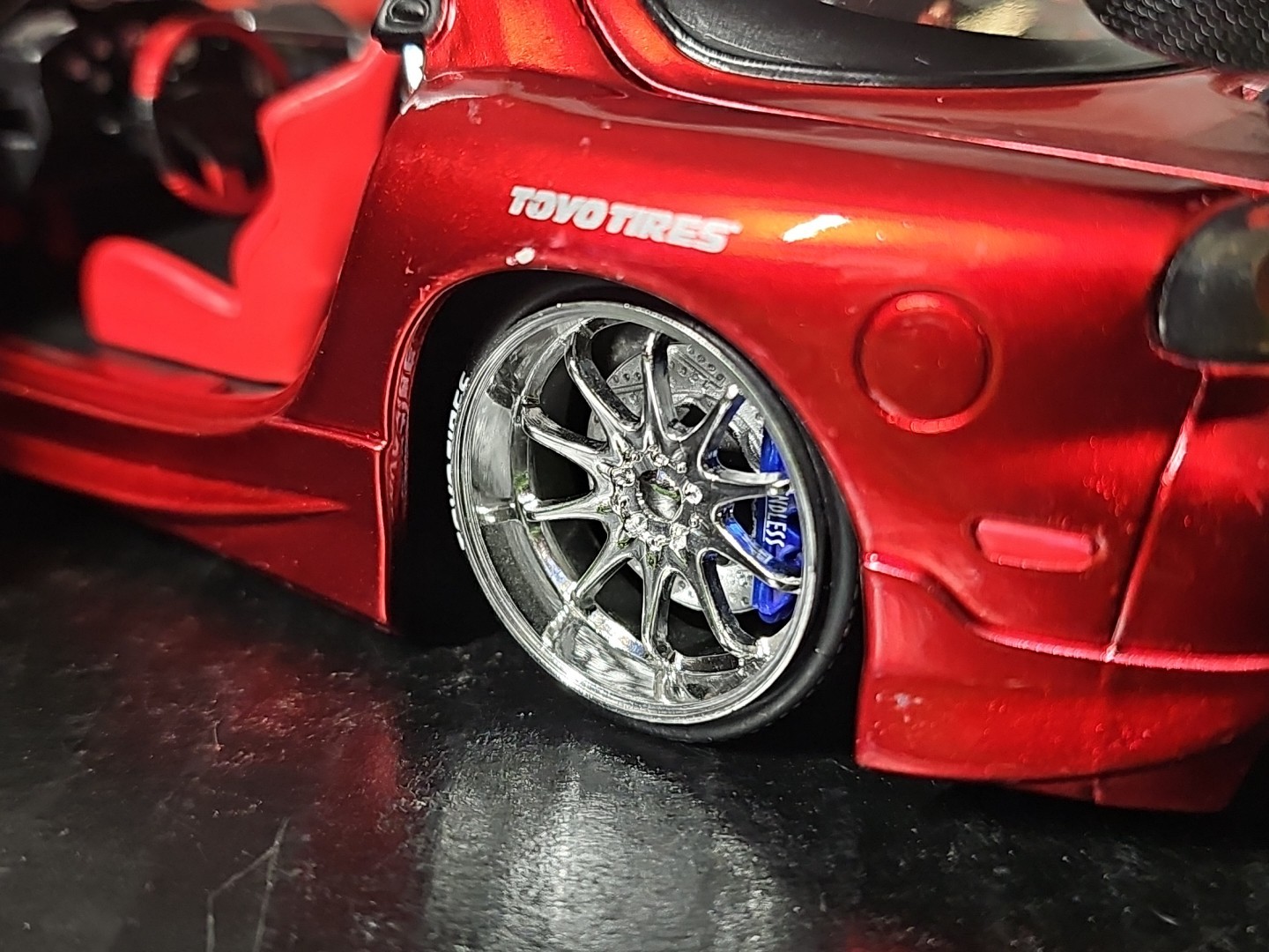 Jada Import Racer Rare Red Mazda RX-7 1:24 Scale Diecast Car NO BOX