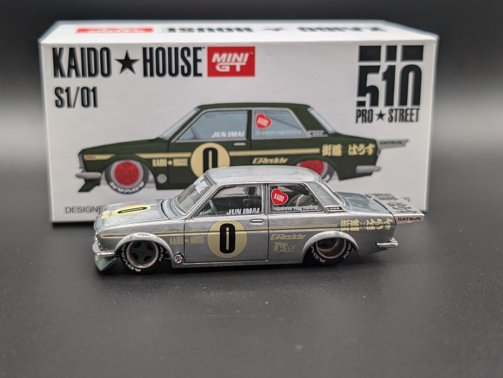 CHASE 1:64 MINI GT Kaido House Datsun 510 Pro Street S1/01 OG Green #001