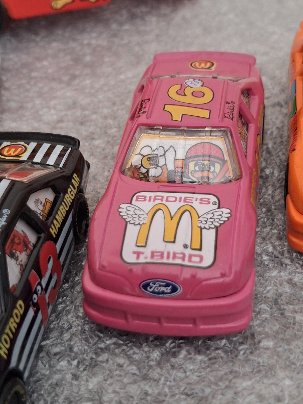 Lot of 1994 McDonaldland Transporter & 7 Car Racing Team set 1-64