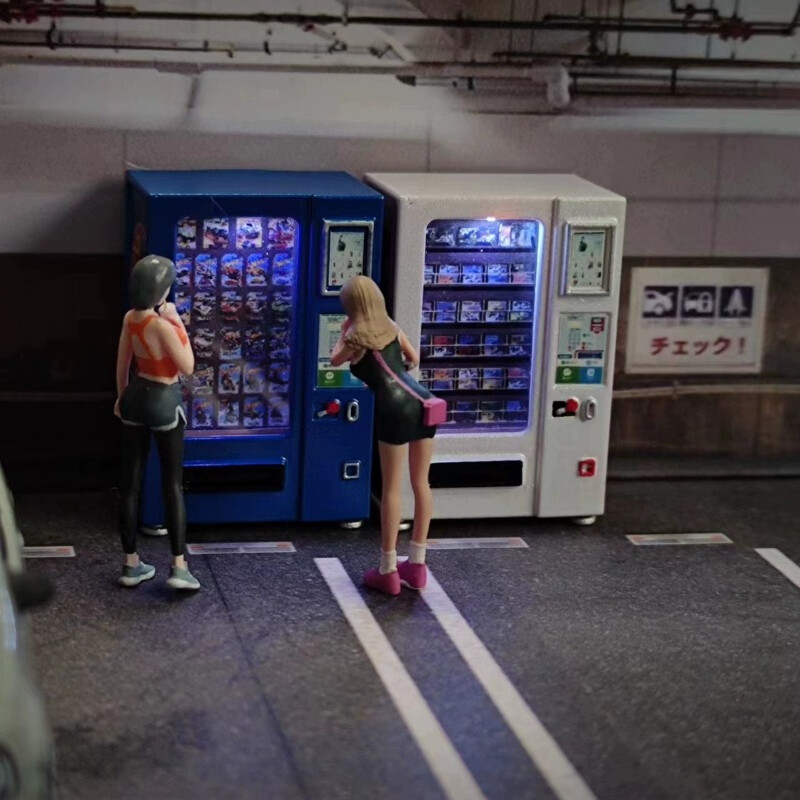 1/64 Diorama Vending Machine Model W/Light City Street Scene Display Accessory